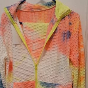 Seamless workout rainbow pants and jacket. Size XL